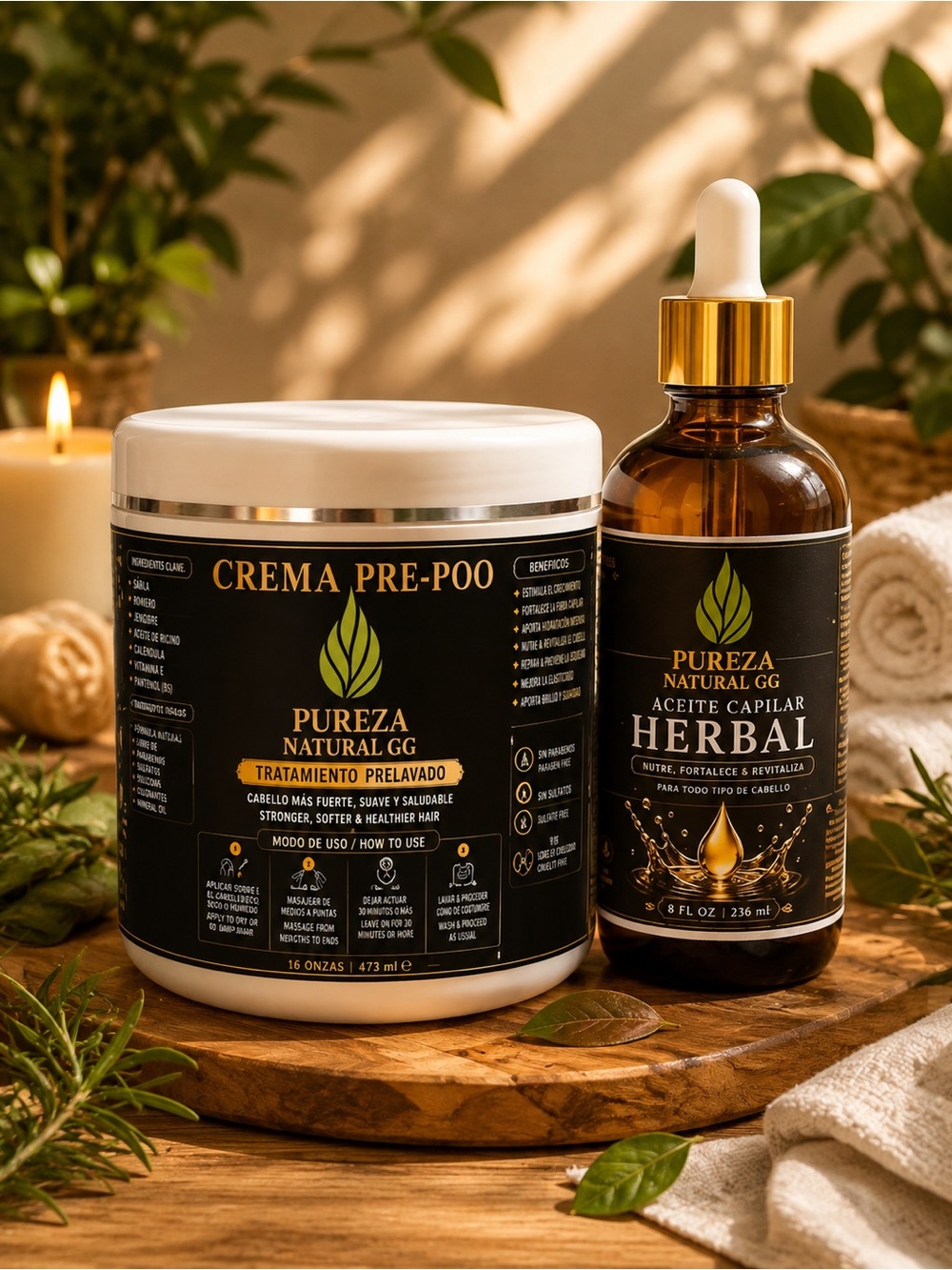Herbal Hair Oil & Pre-Poo Cream - Black
